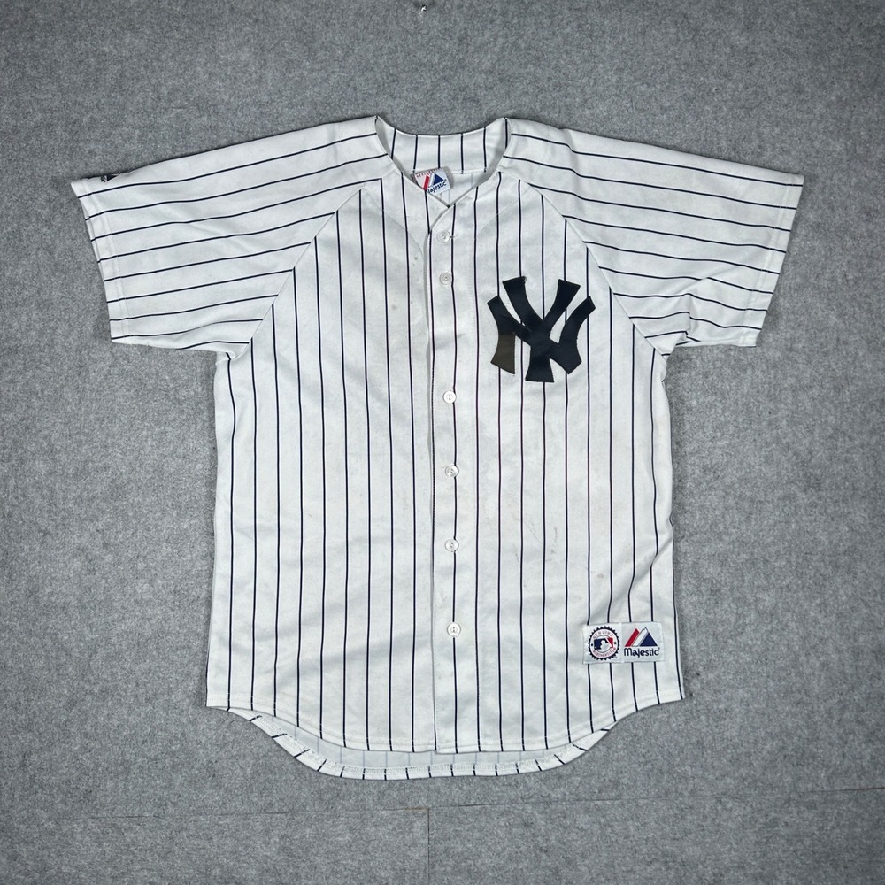 Alfonso Soriano New York Yankee Majestic Baseball Jersey Mens XL White Pinstripe